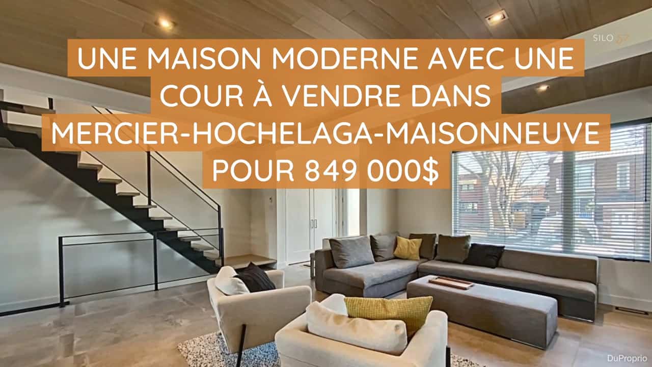Une maison moderne avec une cour à vendre dans Mercier-Hochelaga-Maisonneuve pour 849 000$
