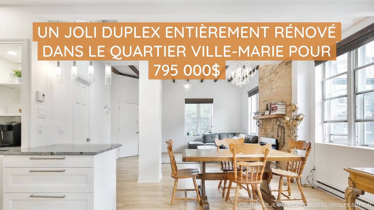 Un joli duplex entièrement rénové dans le quartier Ville-Marie pour 795 000$