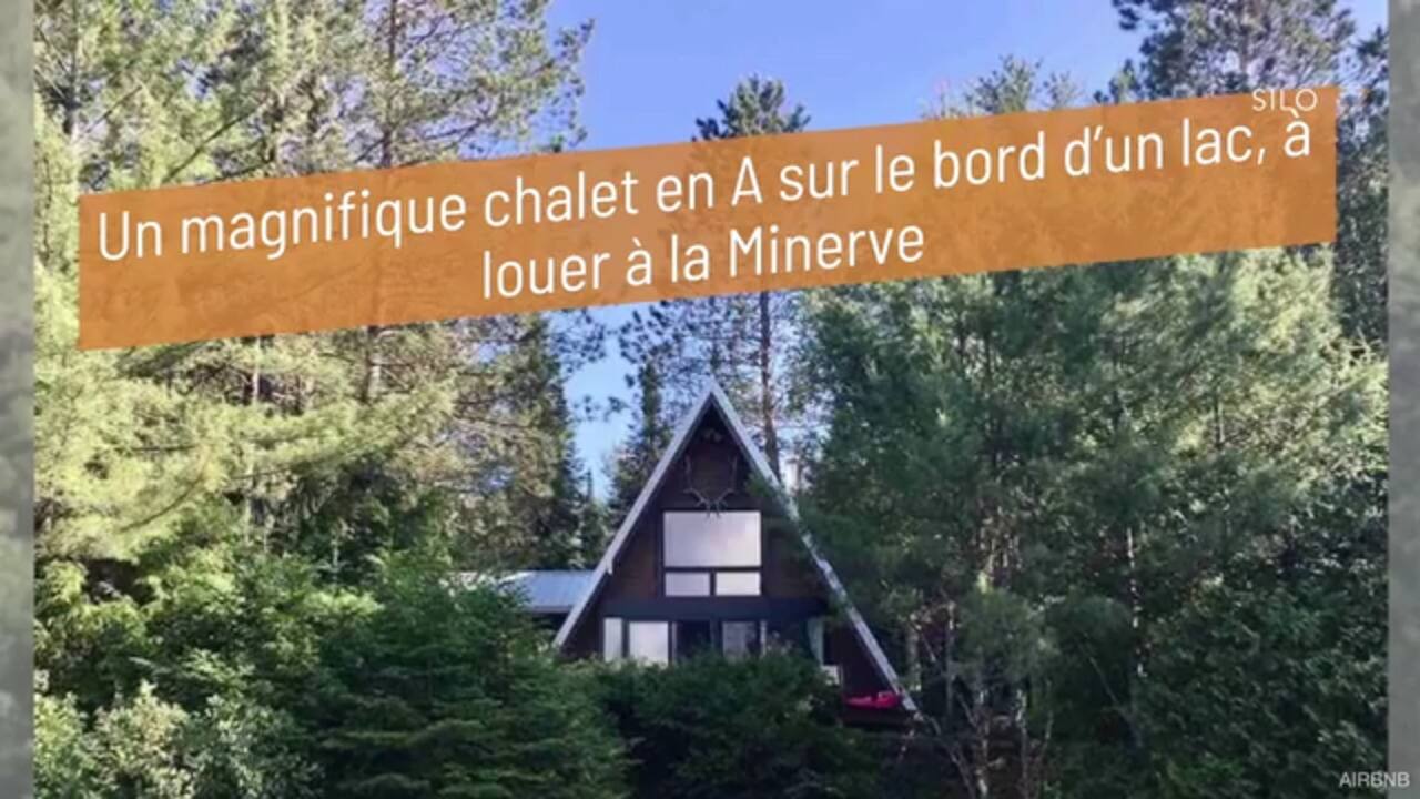 Un magnifique chalet en A sur le bord d'un lac, à louer à la Minerve