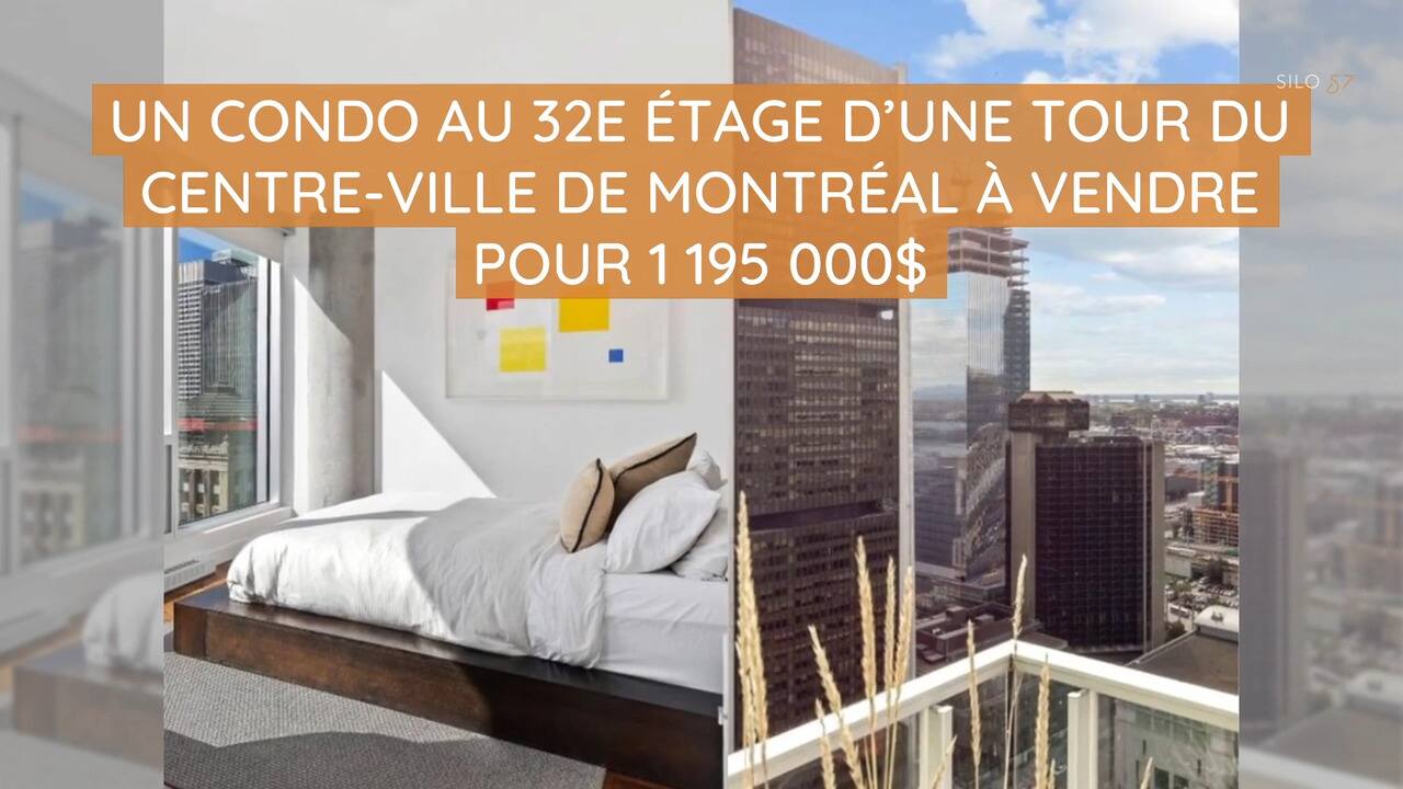 Un condo au 32e étage d'une tour du centre-ville de Montréal à vendre pour 1 195 000$
