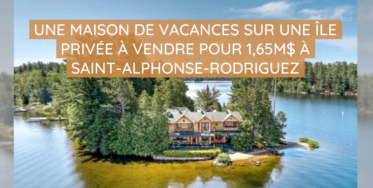 Une maison de vacances sur une île privée à vendre pour 1,65M$ à Saint-Alphonse-Rodriguez