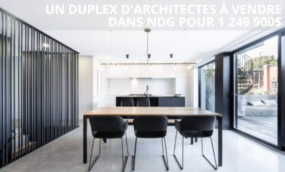 Un duplex d'architectes à vendre dans NDG pour 1 249 900$