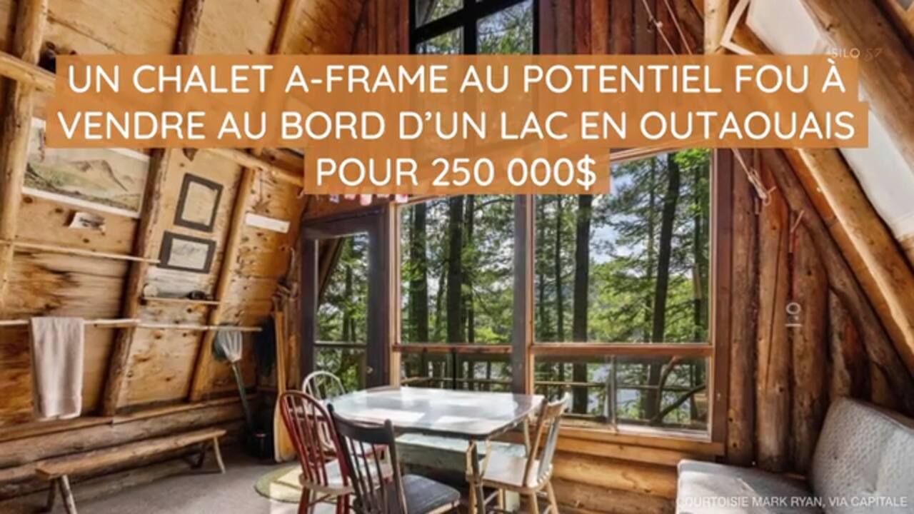 Un chalet A-Frame au potentiel fou à vendre au bord d’un lac en Outaouais pour 250 000$