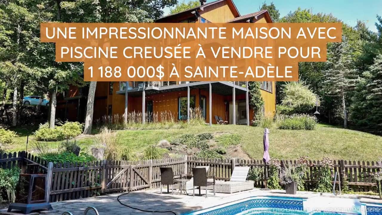 Une impressionnante maison avec piscine creusée à vendre pour 1 188 000$ à Sainte-Adèle