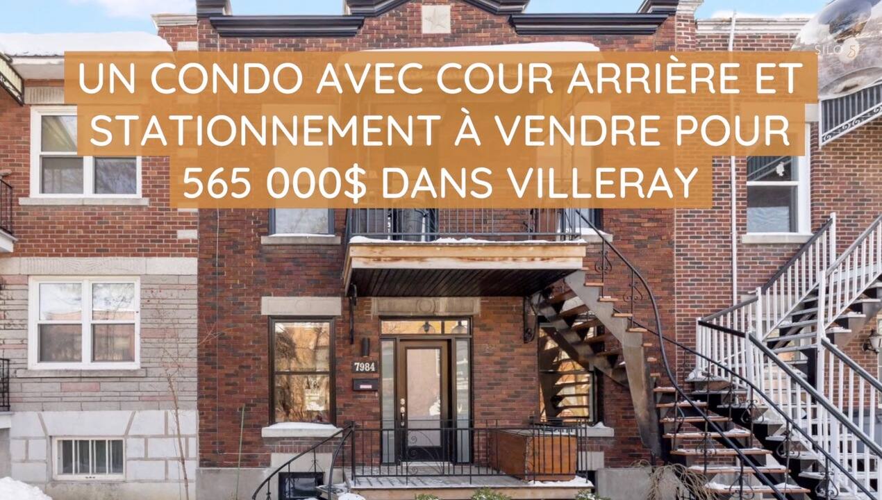 Un condo avec cour arrière et stationnement à vendre pour 565 000$ dans Villeray