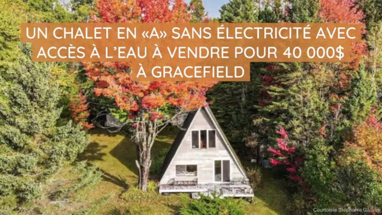Un chalet en « A » sans électricité avec accès à l'eau à vendre pour 40 000$ à Gracefield