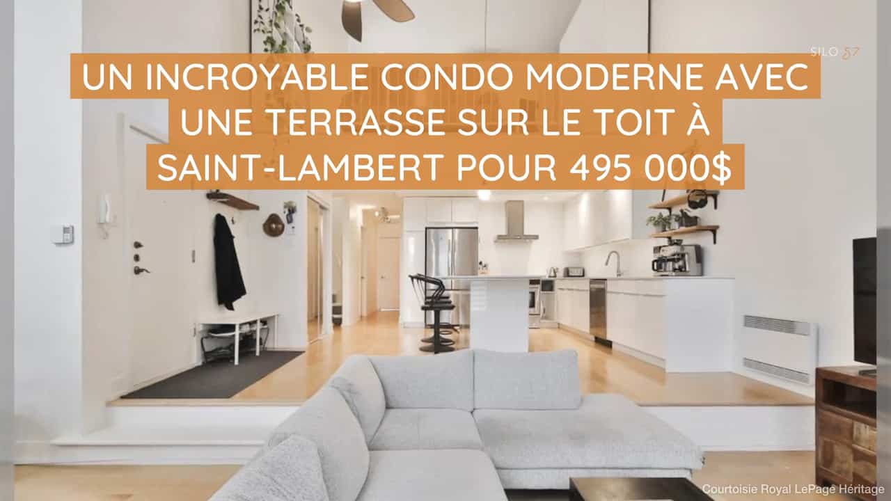 Un incroyable condo moderne avec une terrasse sur le toit à Saint-Lambert pour 495 000$