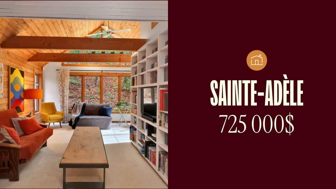 Ce chalet en bois au bord du lac Millette, à seulement 1h de Montréal, est à vendre