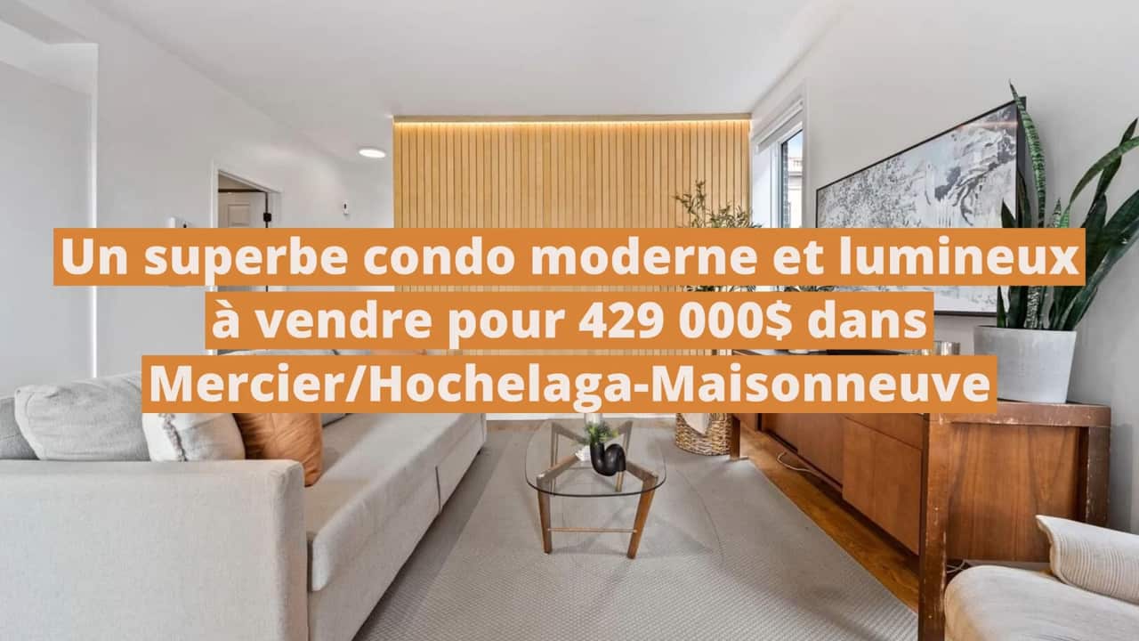Un superbe condo moderne et lumineux à vendre pour 429 000$ dans Mercier/Hochelaga-Maisonneuve