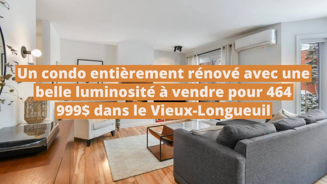 Un condo entièrement rénové avec une belle luminosité à vendre pour 464 999$ dans le Vieux-Longueuil