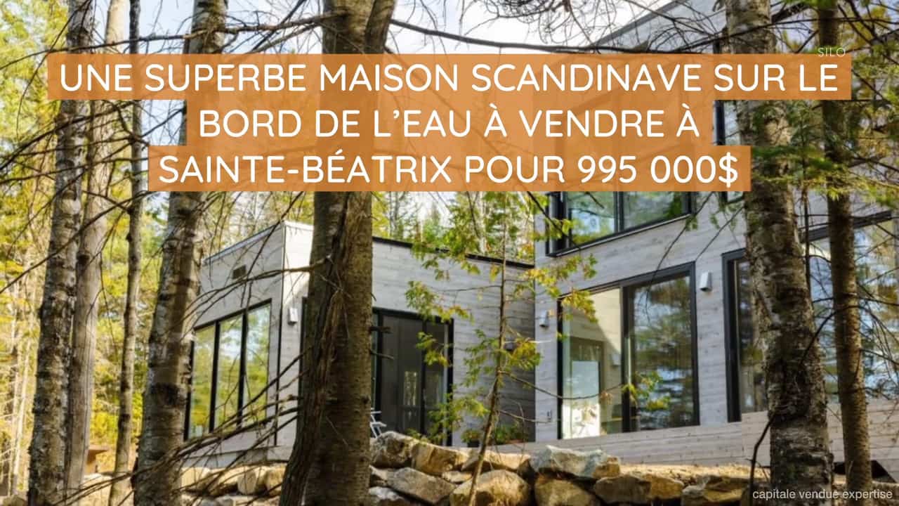 Une superbe maison scandinave sur le bord de l'eau à vendre à Sainte-Béatrix pour 995 000$
