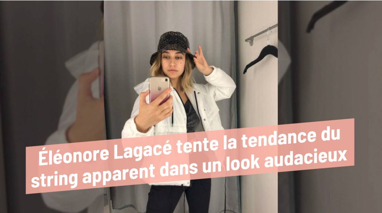 Éléonore Lagacé  tente la tendance du string apparent dans un look audacieux