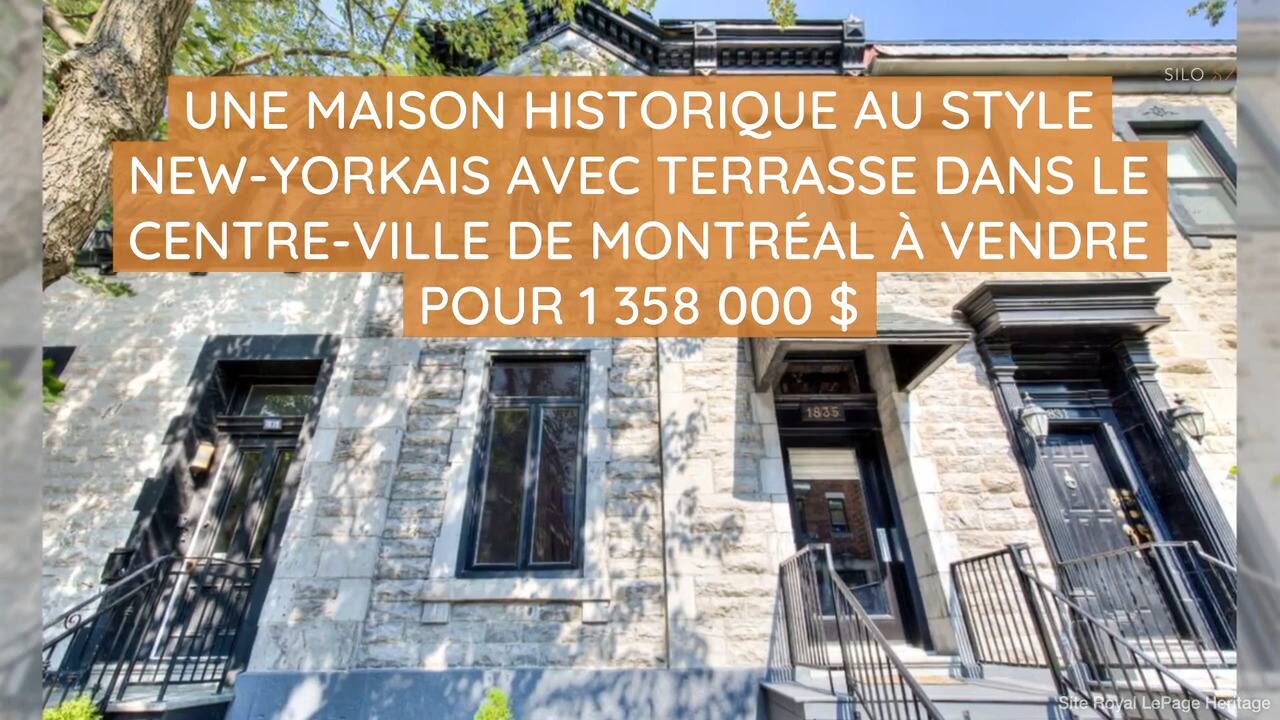 Une maison historique au style New-Yorkais avec terrasse dans le centre-ville de Montréal à vendre pour 1 358 000$