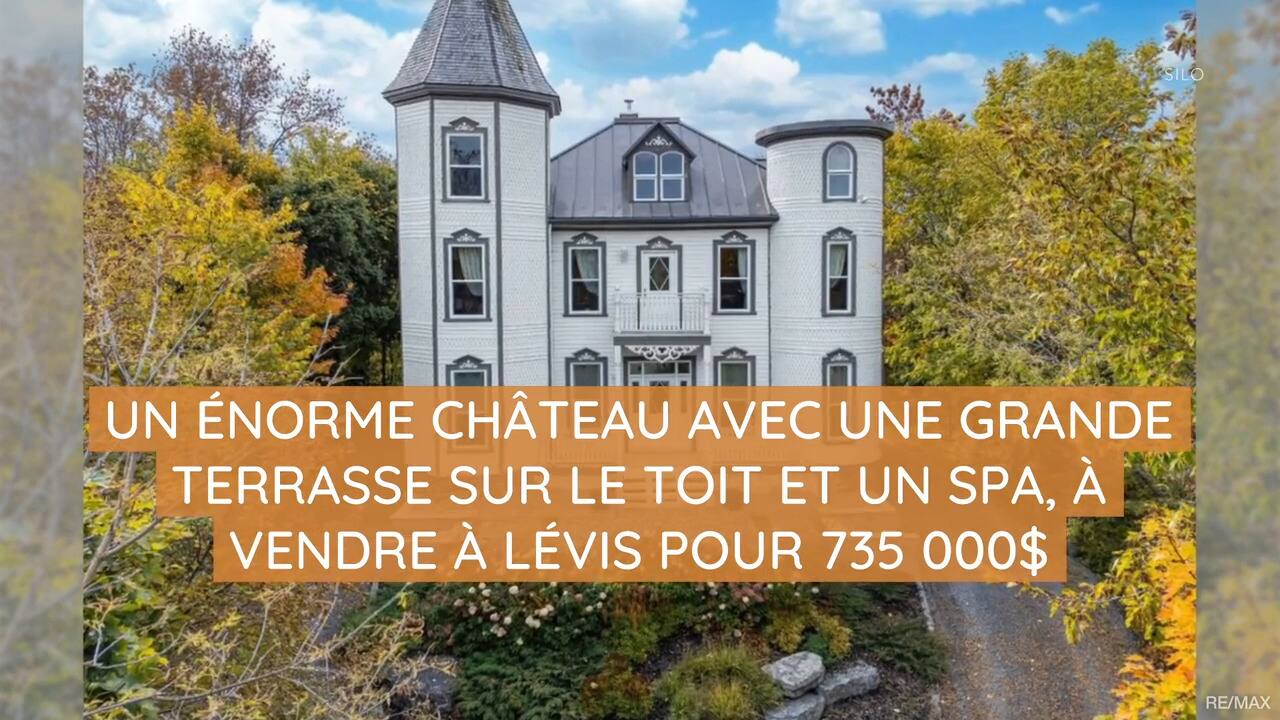 Un énorme château avec une grande terrasse sur le toit et un spa, à vendre à Lévis pour 735 000$