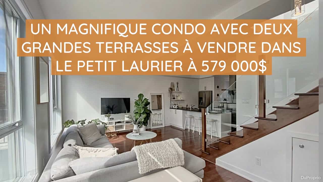 Un magnifique condo avec deux grandes terrasses à vendre dans le petit Laurier à 579 000$