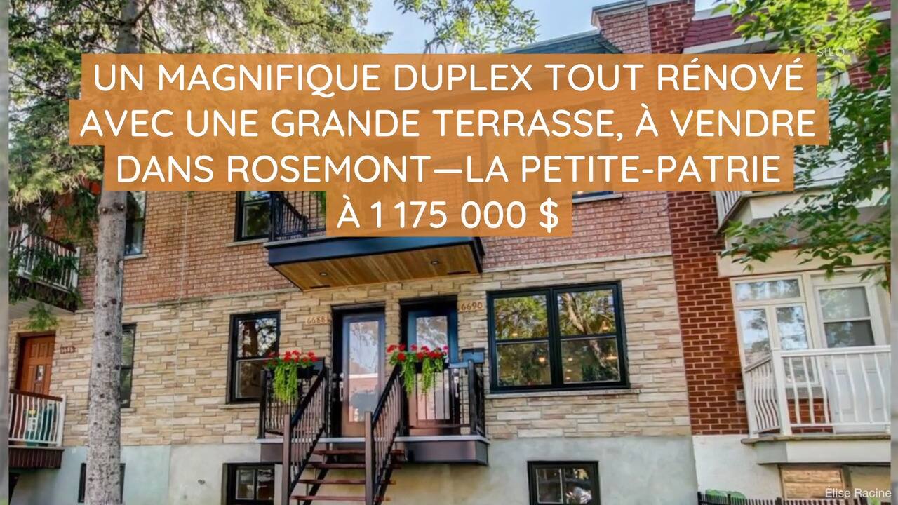 Un magnifique duplex tout rénové avec une grande terrasse, à vendre dans Rosemont - La Petite-Patrie à 1 175 000 $