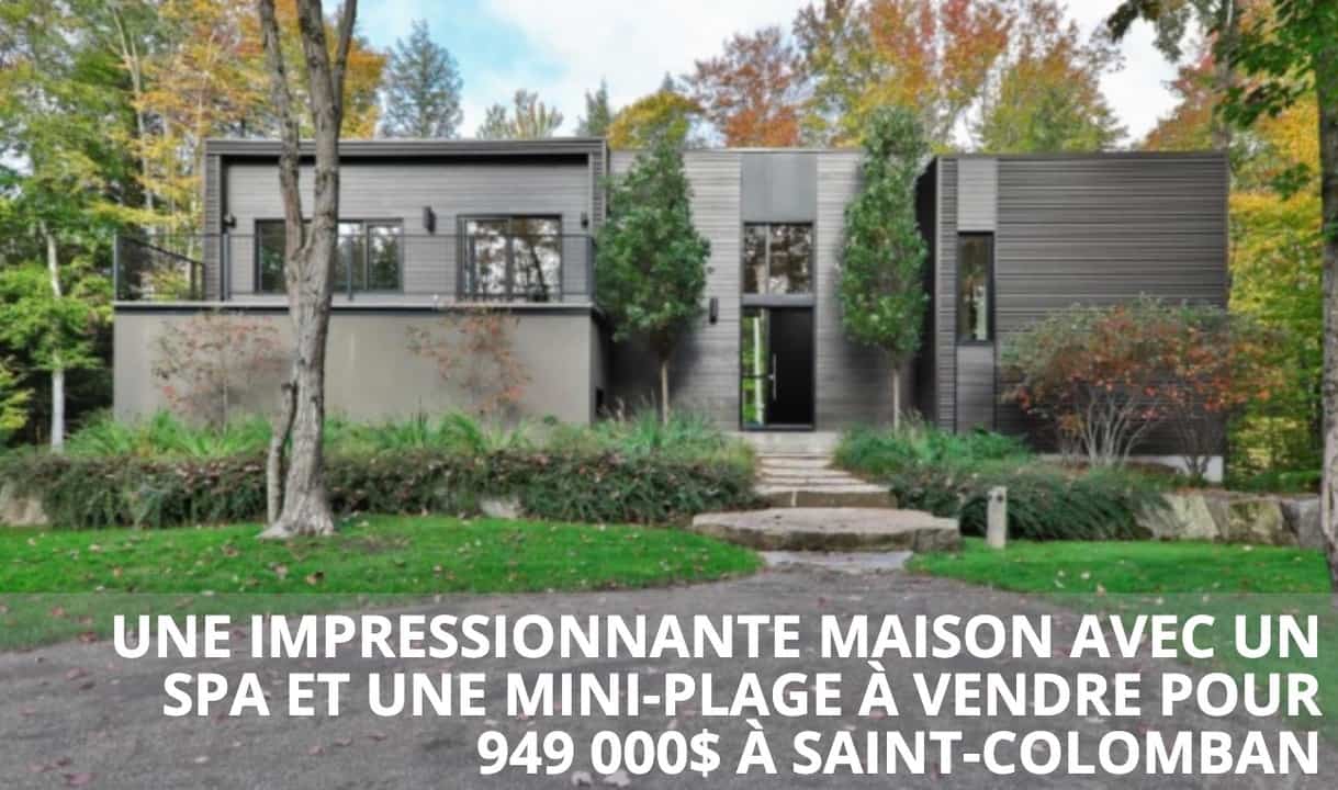 Une impressionnante maison avec un spa et une mini-plage à vendre pour 949 000$ à Saint-Colomban