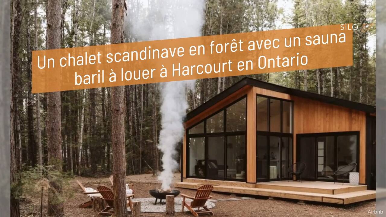 Un chalet scandinave en forêt avec un sauna baril à louer à Harcourt en Ontario