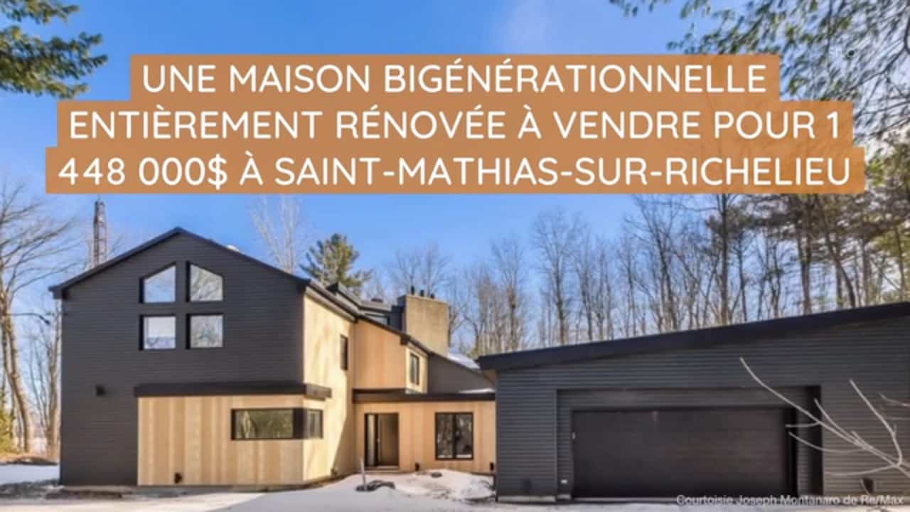 Une maison bigénérationnelle entièrement rénovée à vendre pour 1 448 000$ à Saint-Mathias-sur-Richelieu
