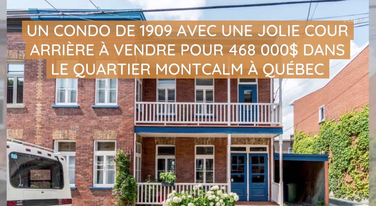 Un condo de 1909 avec une jolie cour arrière à vendre pour 468 000$ dans le quartier montcalm à Québec
