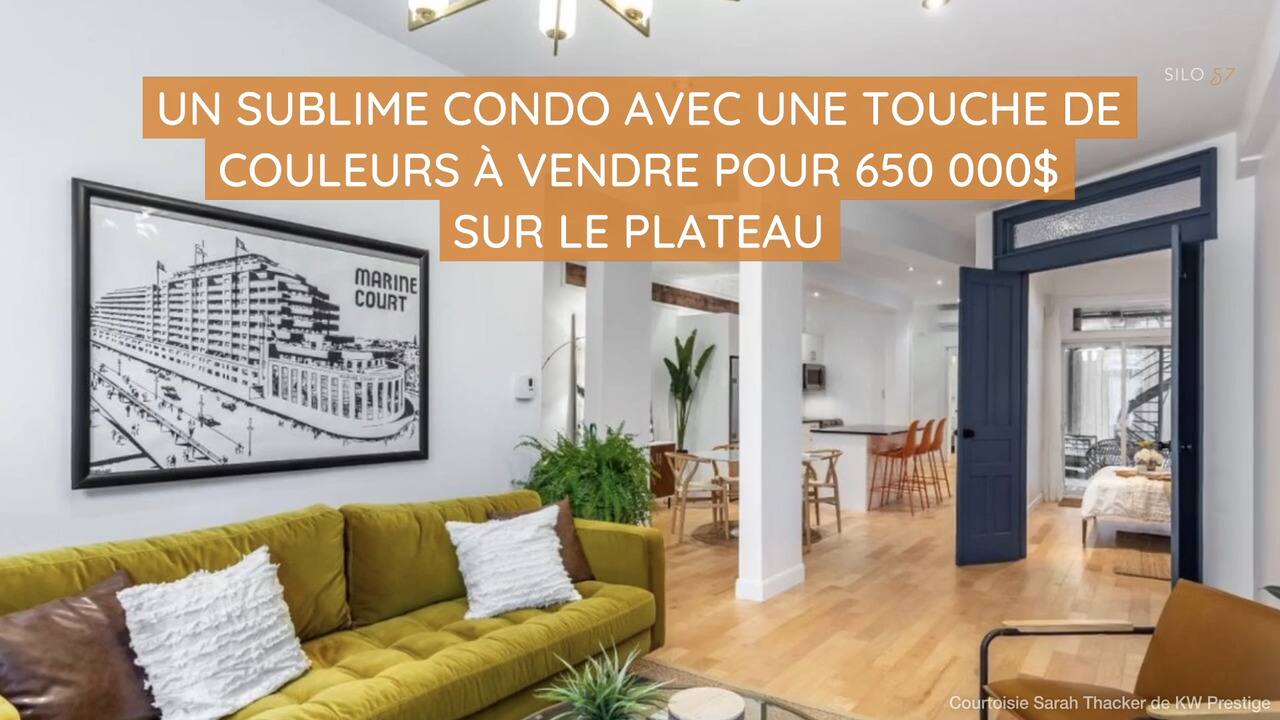 Un sublime condo avec une touche de couleurs à vendre pour 650 000$ sur le Plateau