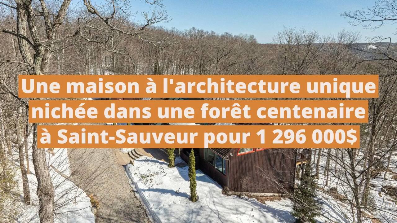 Une maison à l'architecture unique nichée dans une forêt centenaire à Saint-Sauveur pour 1 296 000$