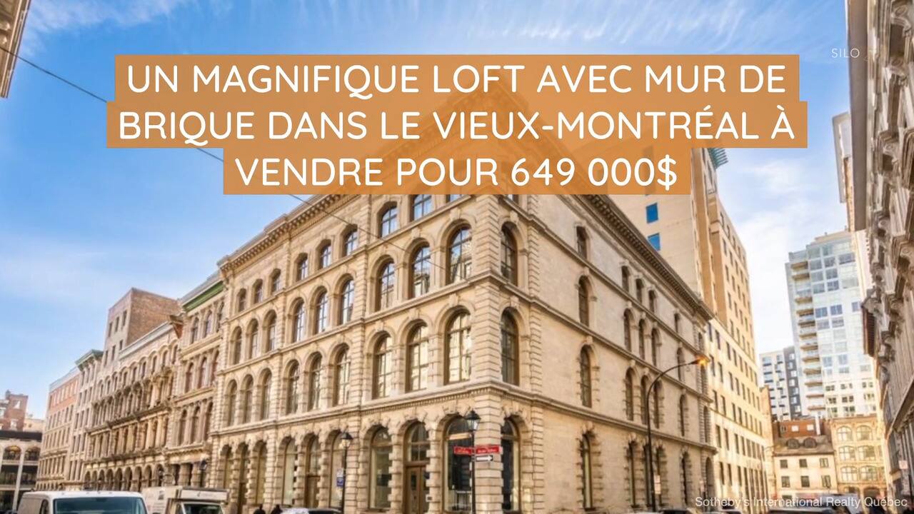 Un magnifique loft avec mur de brique dans le Vieux-Montréal à vendre pour 649 000$
