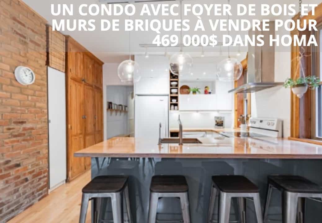 Un condo avec foyer de bois et murs de briques à vendre pour 469 000$ dans HoMa