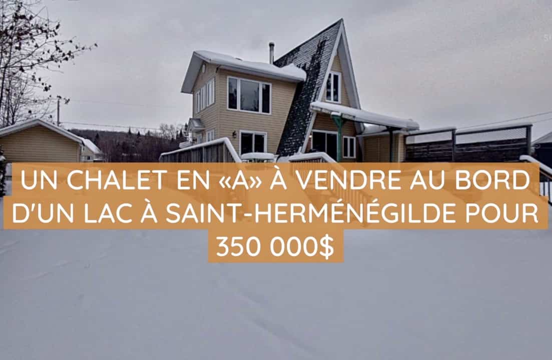 Un chalet en « A » à vendre au bord d'un lac à Saint-Herménégilde pour 350 000$