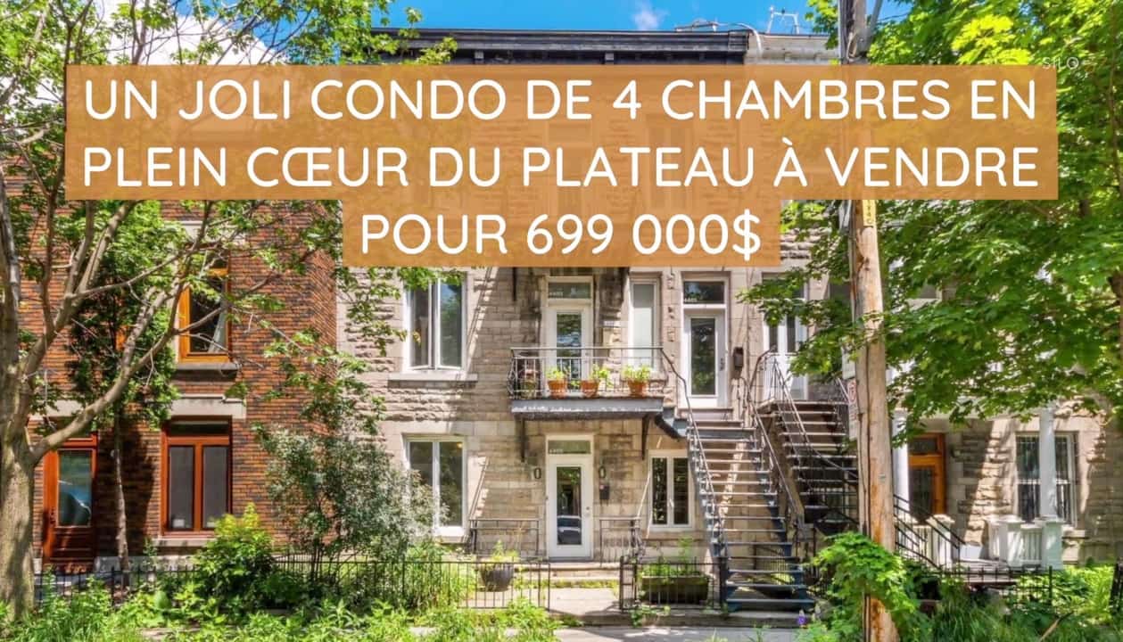 Un joli condo de 4 chambres en plein cœur du Plateau à vendre pour 699 000$