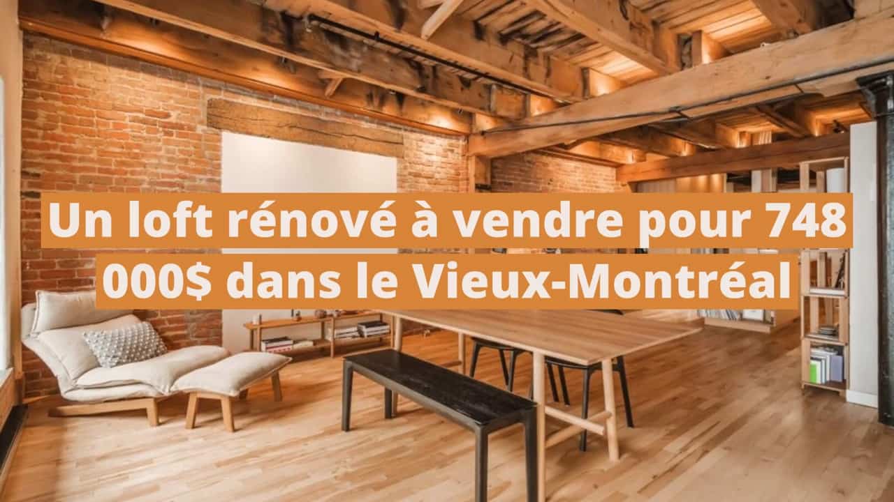 Un loft rénové à la fois contemporain et historique à vendre pour 748 000$ dans le Vieux-Montréal