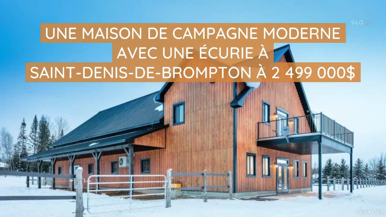 Une maison de campagne moderne avec une écurie à Saint-Denis-de-Brompton à 2 499 000$