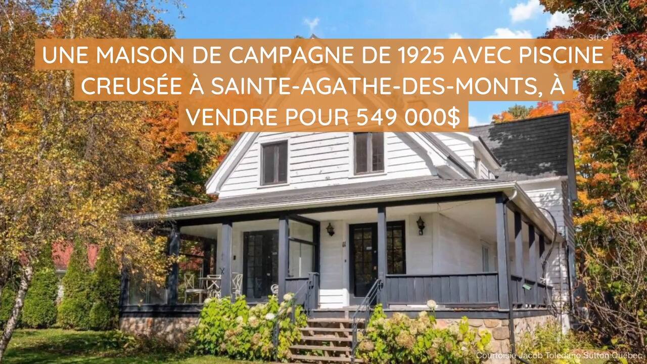 Une maison de campagne de 1925 avec piscine creusée à Sainte-Agathe-des-Monts, à vendre pour 549 000$