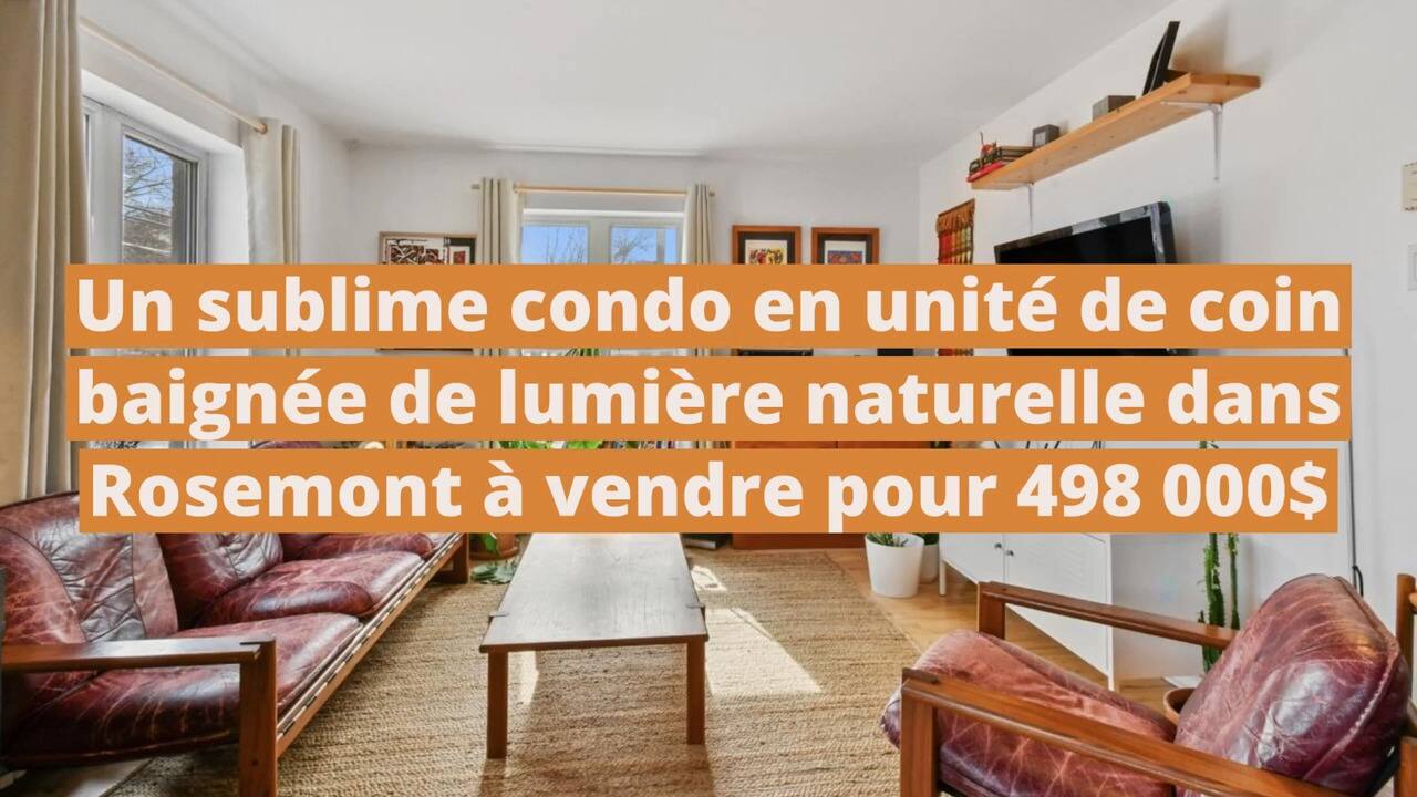Un sublime condo coloré en unité de coin baignée de lumière naturelle au cœur du Vieux-Rosemont à vendre pour 498 000$
