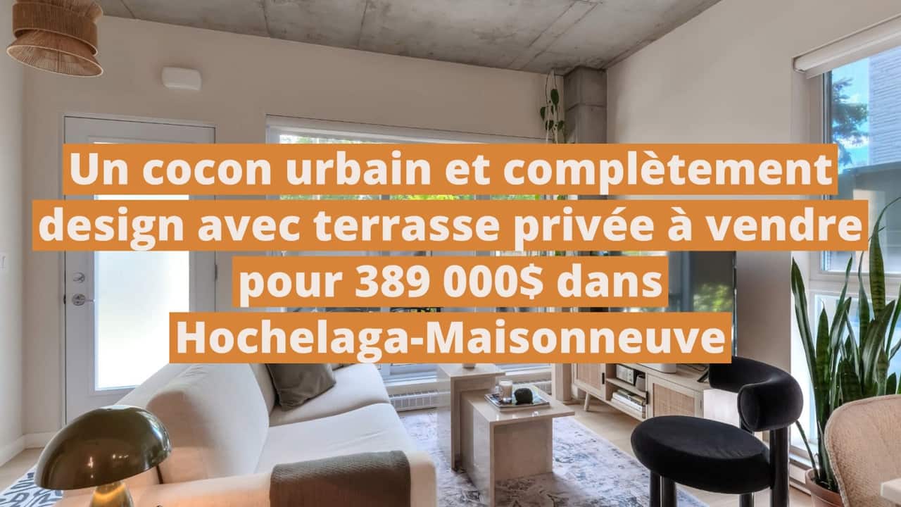 Un cocon urbain et complètement design avec terrasse privée à vendre pour 389 000$ dans Hochelaga-Maisonneuve