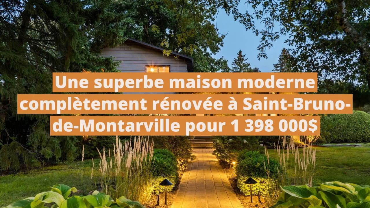 Une superbe maison moderne entièrement rénovée à vendre à Saint-Bruno-de-Montarville pour 1 398 000$