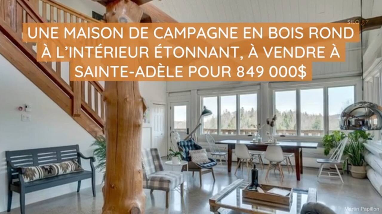 Une maison de campagne en bois rond à l'intérieur étonnant, à vendre à Sainte Adèle pour 849 000$