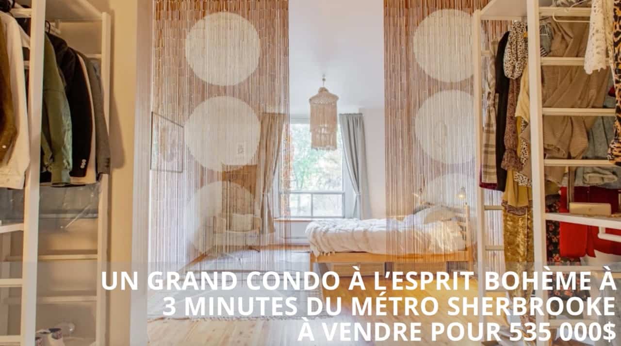 Un grand condo à l'esprit bohème à 3 minutes du métro Sherbrooke à vendre pour 535 000$