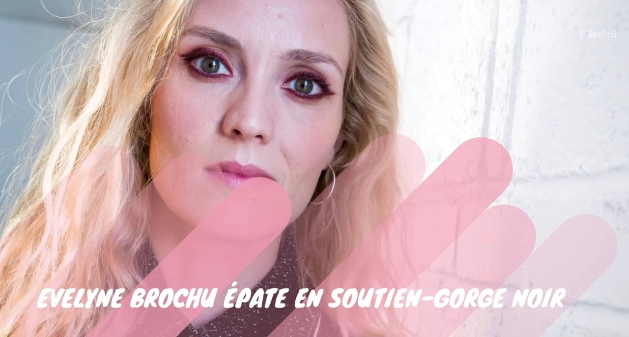 Evelyne Brochu  épate en soutien-gorge noir