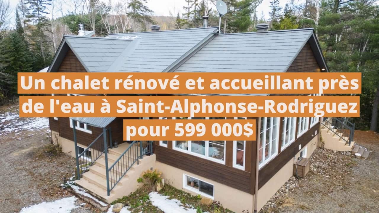 Un chalet rénové près de l'eau à vendre à Saint-Alphonse-Rodriguez pour 599 000$