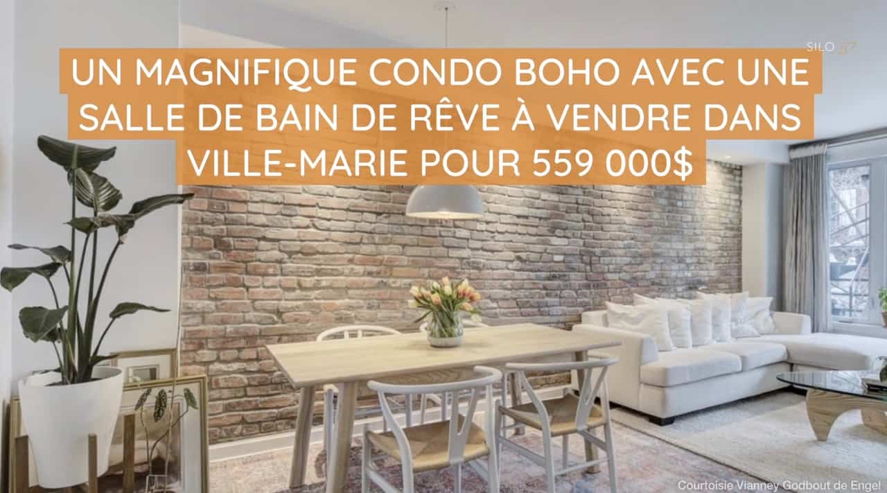 Un magnifique condo boho avec une salle de bain de rêve à vendre dans Ville-Marie pour 559 000$