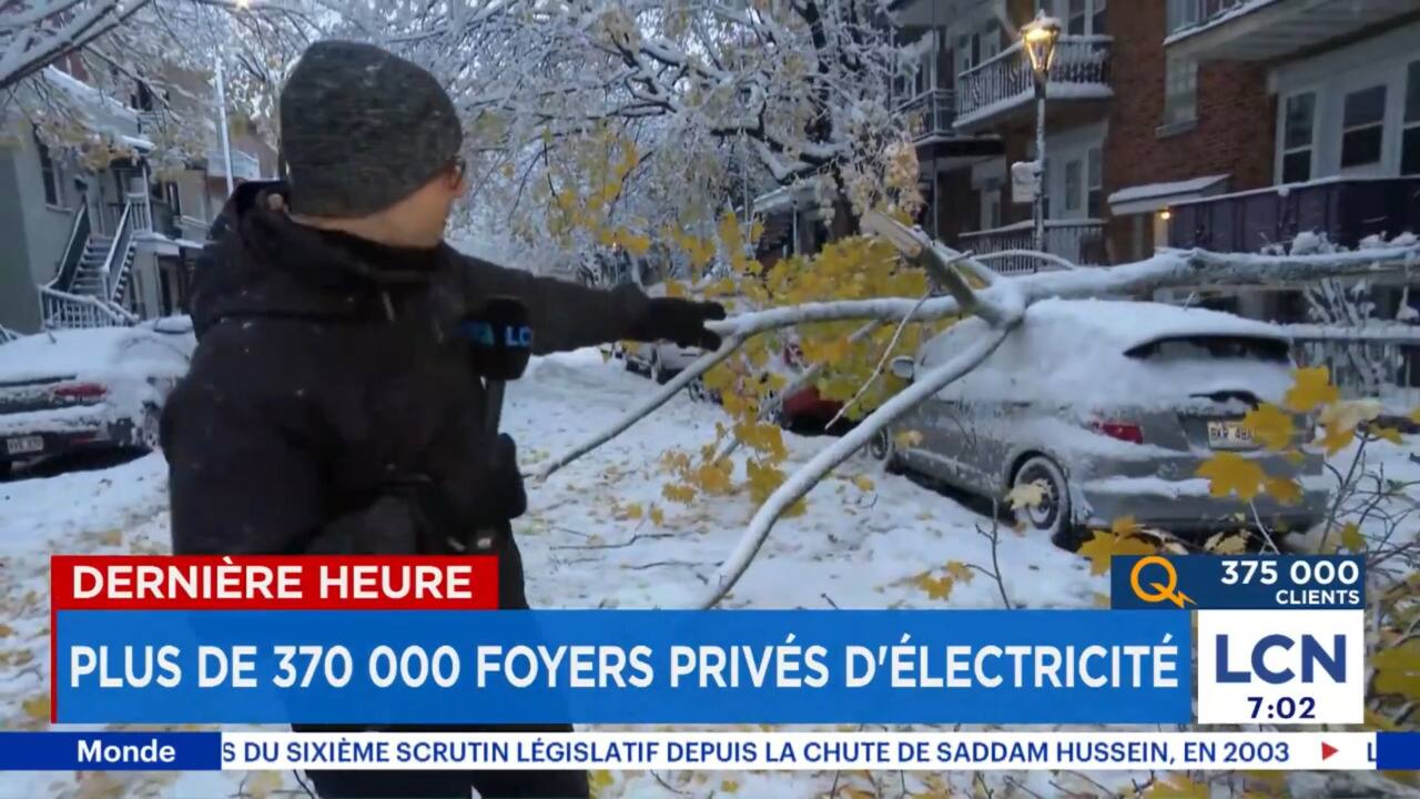 Plus de 375 000 foyers sans électricité au Québec