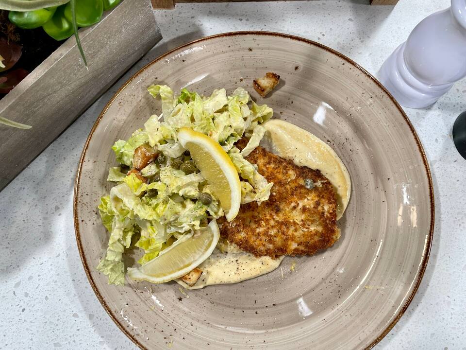 Escalopes de poulet en croûte panko et parmesan façon César