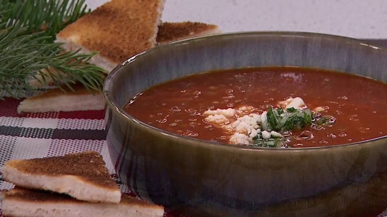 SOUPE TOMATES ET LENTILLES À LA MAROCAINE