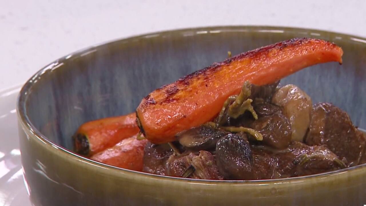 Filets de porc braisé aux champignons et au Cognac