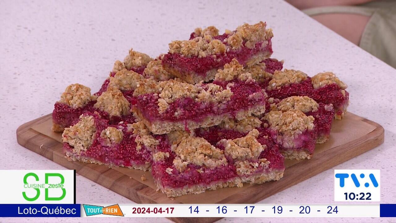 Recette: Barres déjeuner framboises et chia